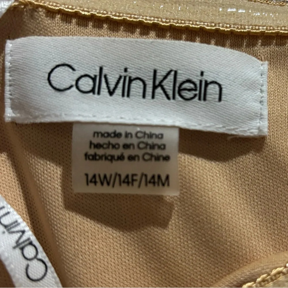 Calvin Klein Plus Size Metallic Off the Shoulder Gown - Picture 6 of 8